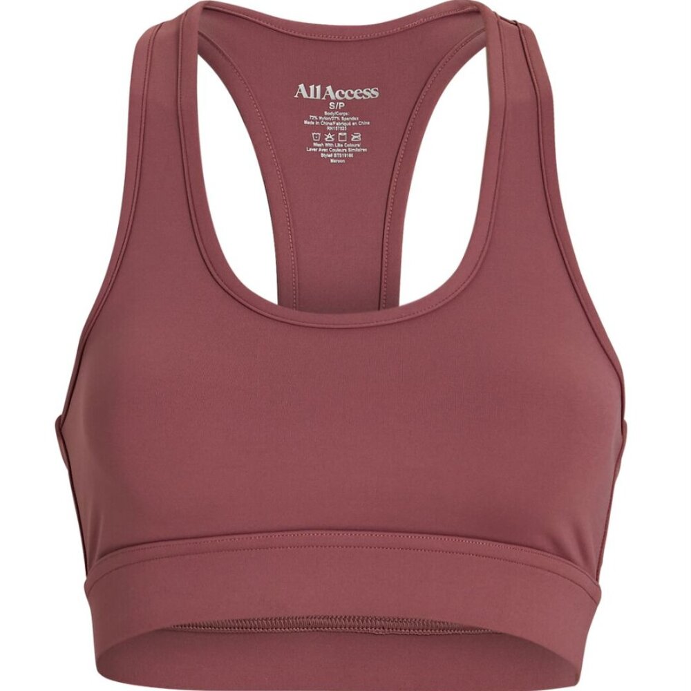 NWT Bandier x All Access Tempo Crop Bra in Maroon